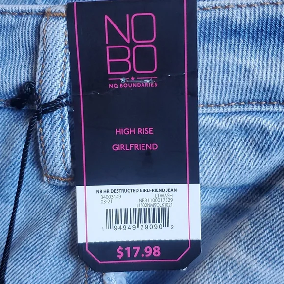 NWT No Boundaries: Super High-rise Girlfriend Jean, light wash - Picture 2 of 5